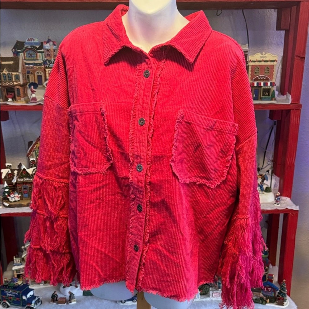 Umgee Red Corduroy Jacket NWT